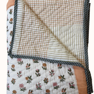 Summer Garden Block Print Cotton Quilt