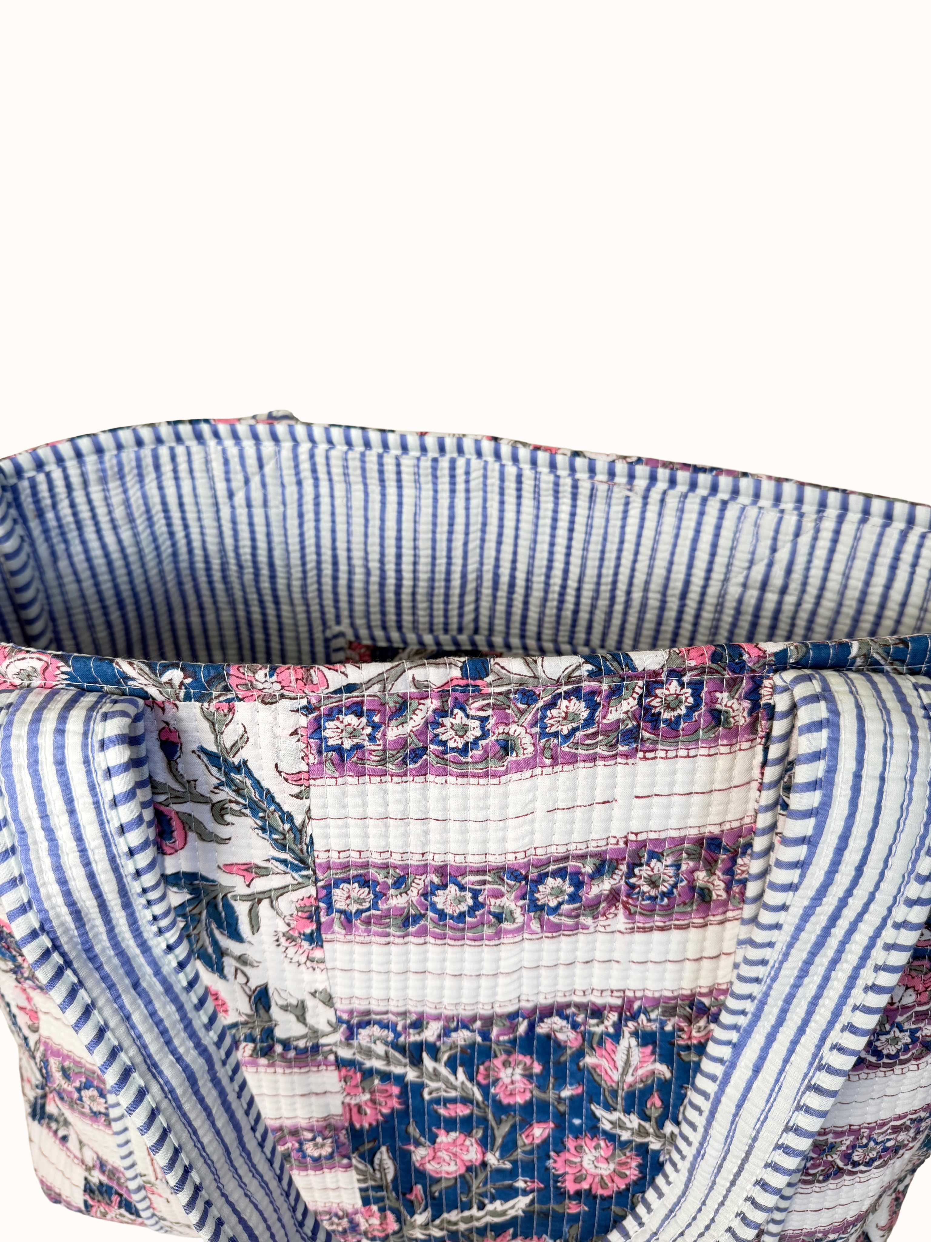 Blue Patchwork Reversible Bag
