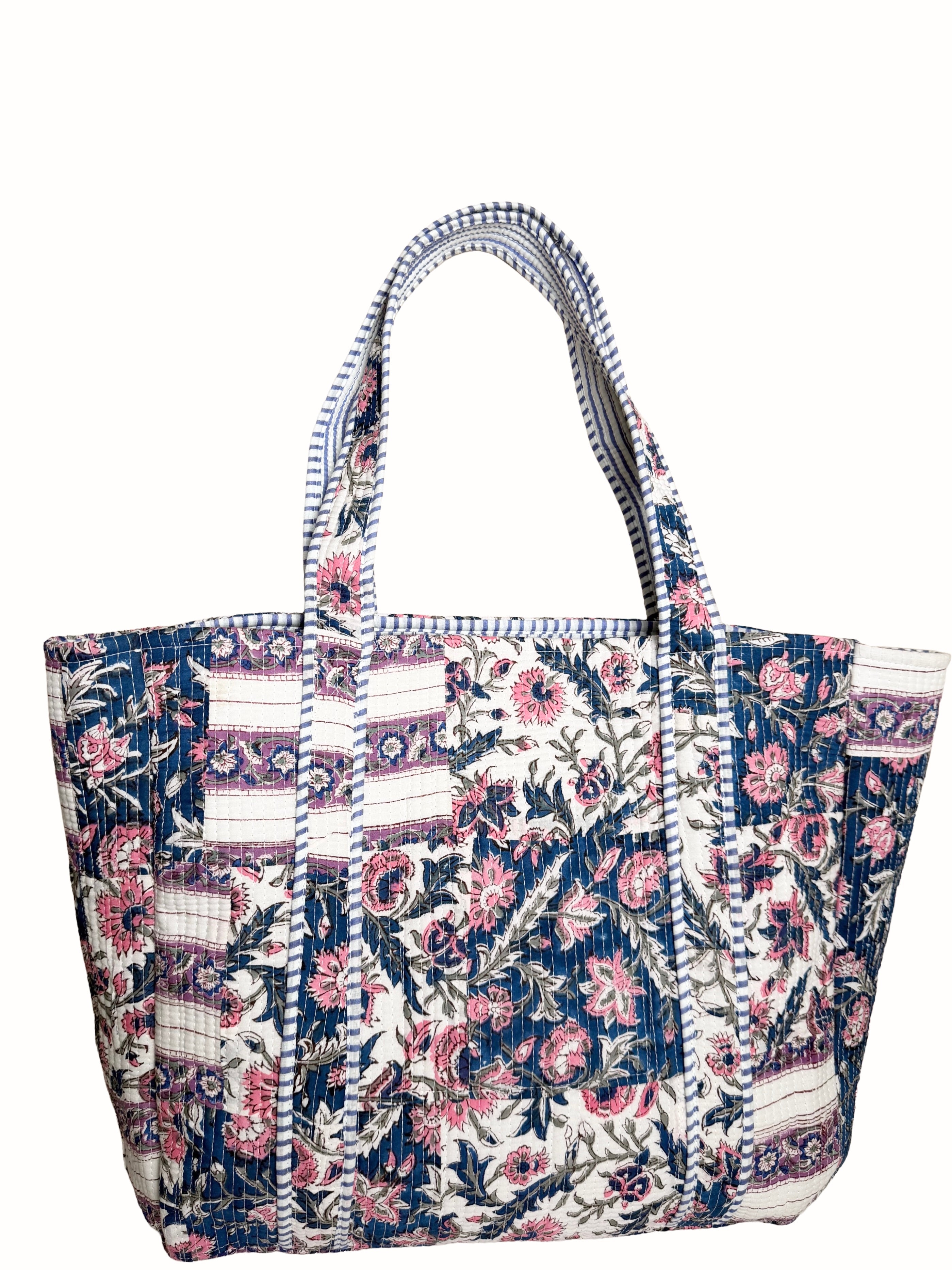 Blue Patchwork Reversible Bag