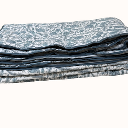 Slat Blue Block Print Cotton Quilt