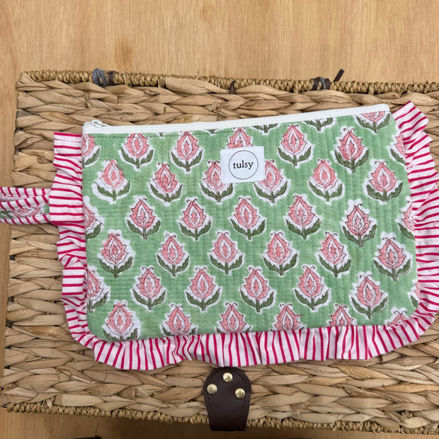 Quilted Ruffle pouch 12