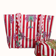 Palm Print Reversible Bag Set