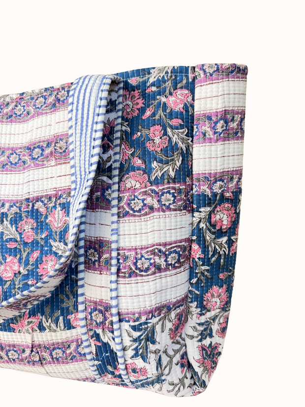 Blue Patchwork Reversible Bag