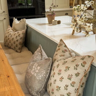 Meadow Bloom Block Print Linen Cushion Cover