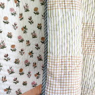 Summer Garden Block Print Cotton Quilt