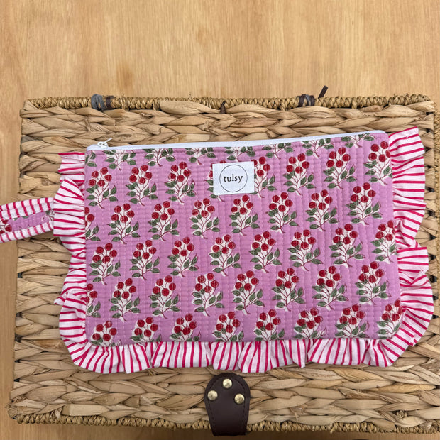 Quilted Ruffle pouch 14