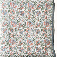 Cream Base Block Print Cotton Quilt