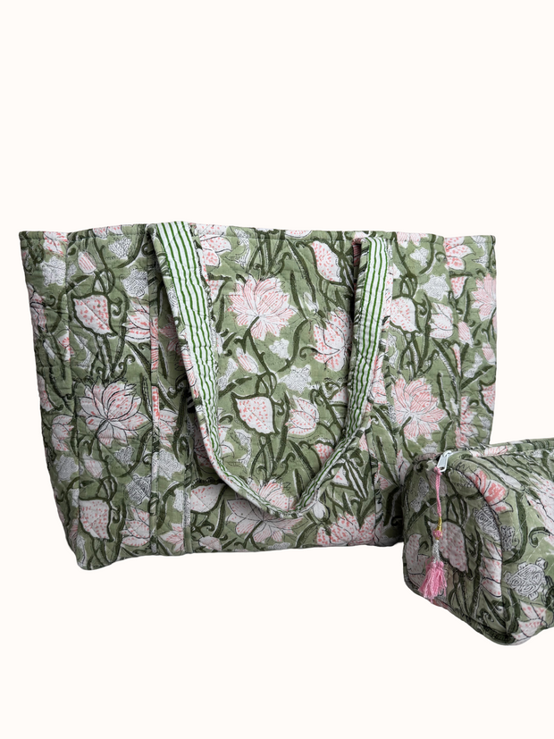 Sage Green Reversible Bag Set