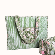 Sage Green Reversible Bag Set