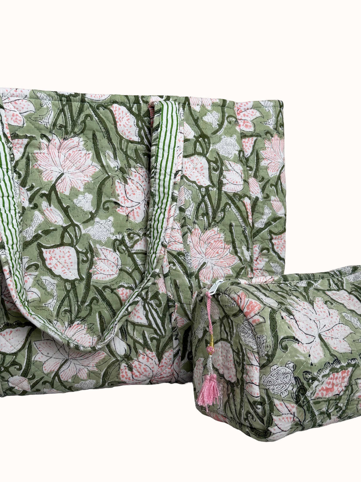 Sage Green Reversible Bag Set