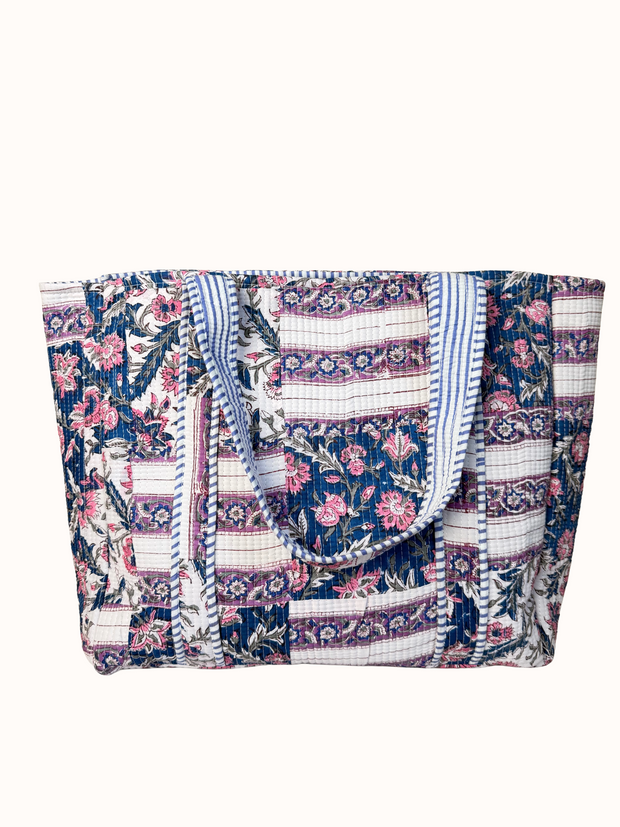 Blue Patchwork Reversible Bag