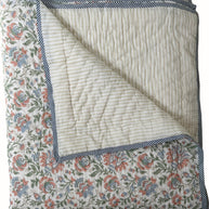 Cream Base Block Print Cotton Quilt