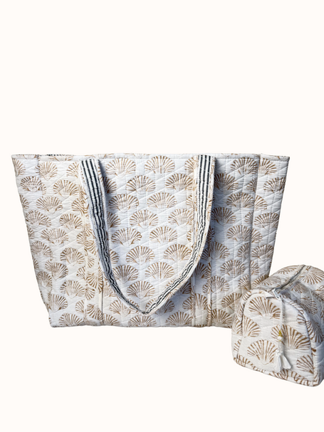 Shell Print Reversible Bag Set