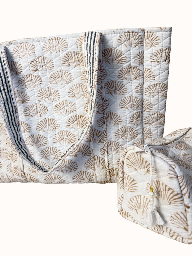Shell Print Reversible Bag Set