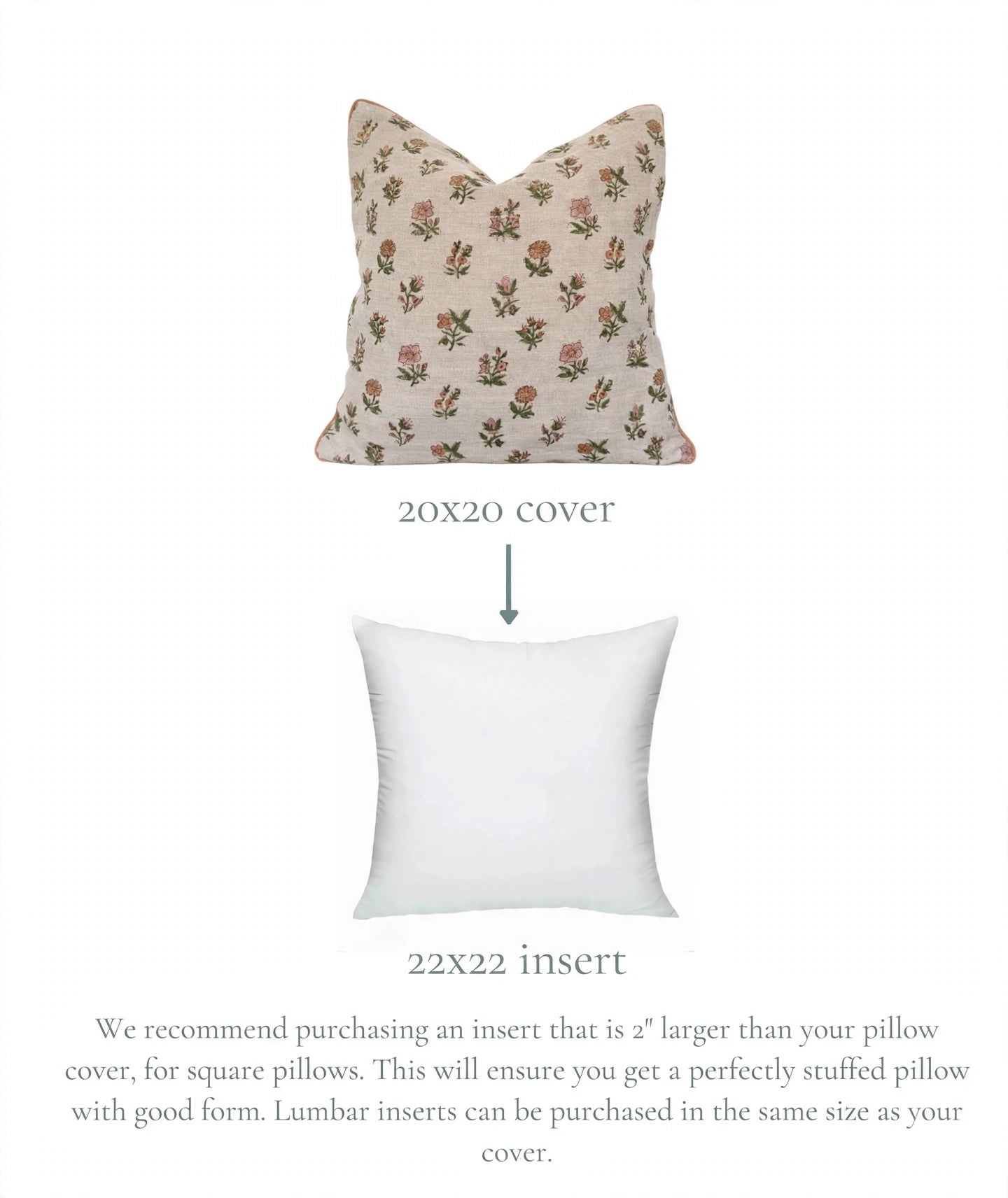Meadow Bloom Block Print Linen Cushion Cover