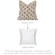 Meadow Bloom Block Print Linen Cushion Cover