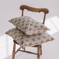 Meadow Bloom Block Print Linen Cushion Cover